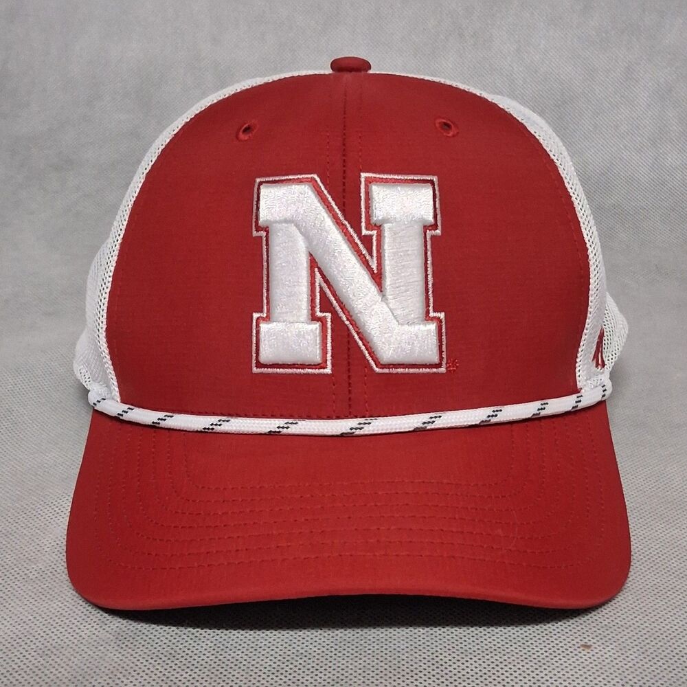 47 Brand Nebraska Cornhuskers Snapback Hat Red White Mesh